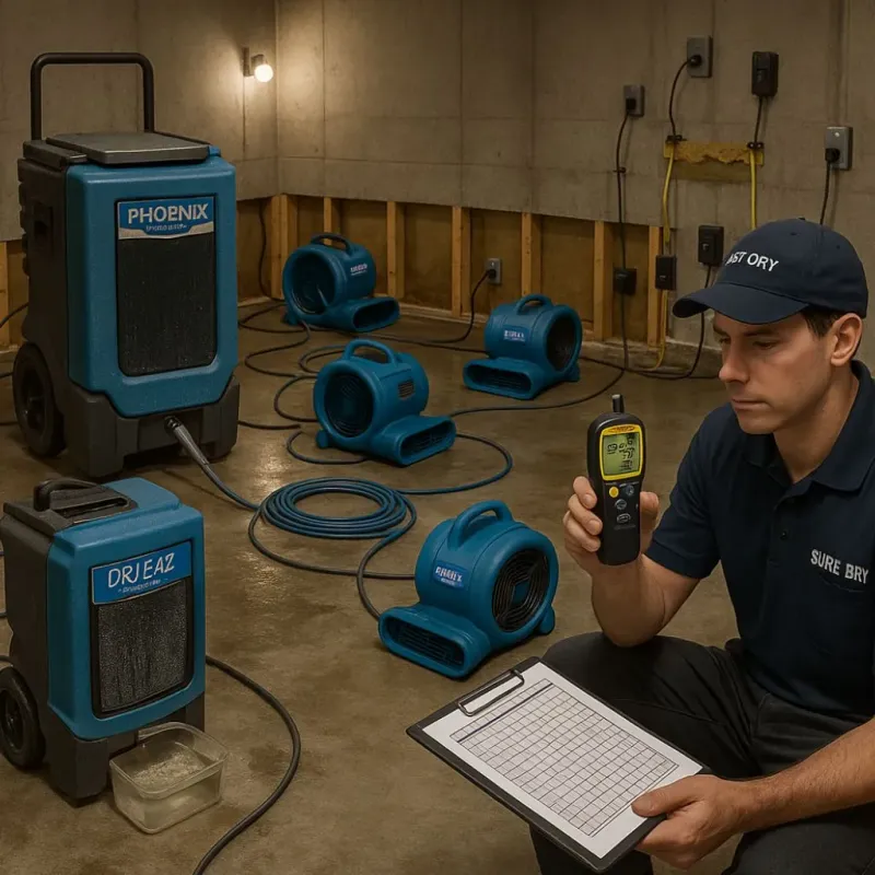 Structural Drying and Dehumidification process in First Mesa, AZ